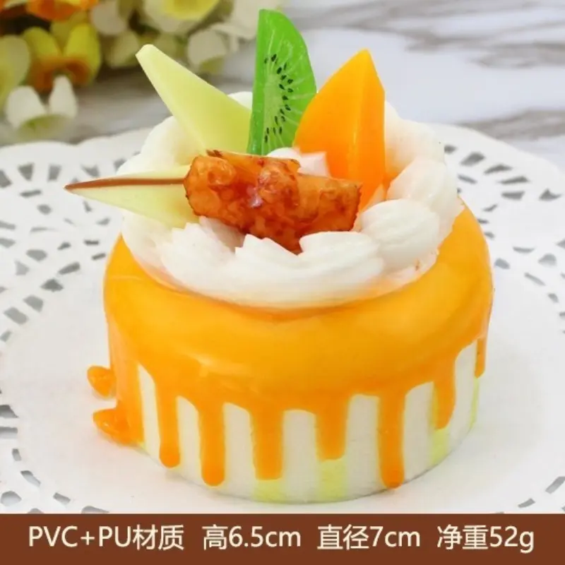 1piece Artificial Fruit Cakes Blue Yellow Pink Green Simulation Cake Model Decoration Wedding Birthday Party Decoration Supplies