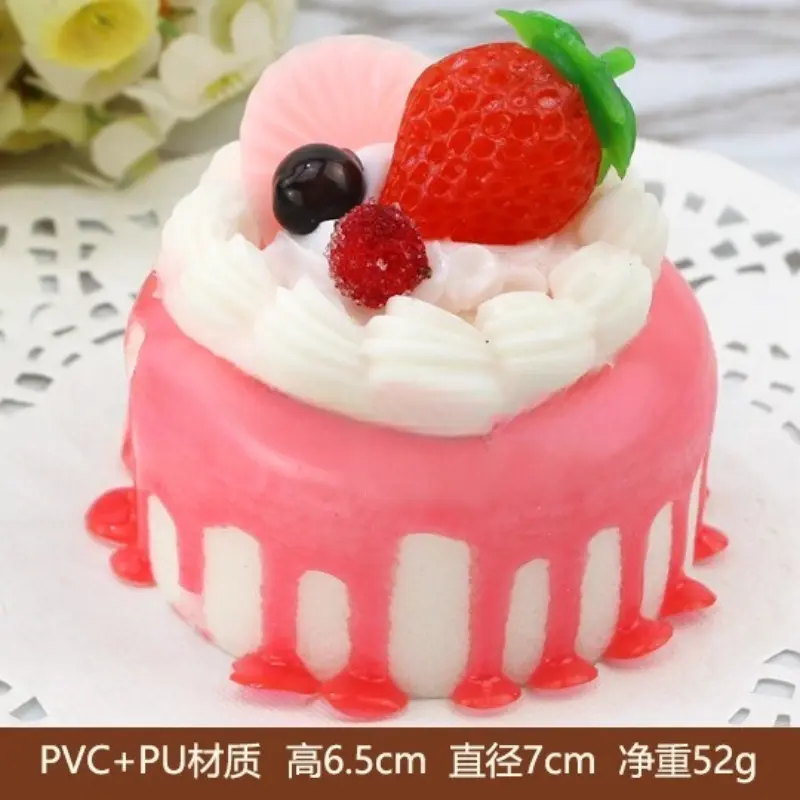 1piece Artificial Fruit Cakes Blue Yellow Pink Green Simulation Cake Model Decoration Wedding Birthday Party Decoration Supplies
