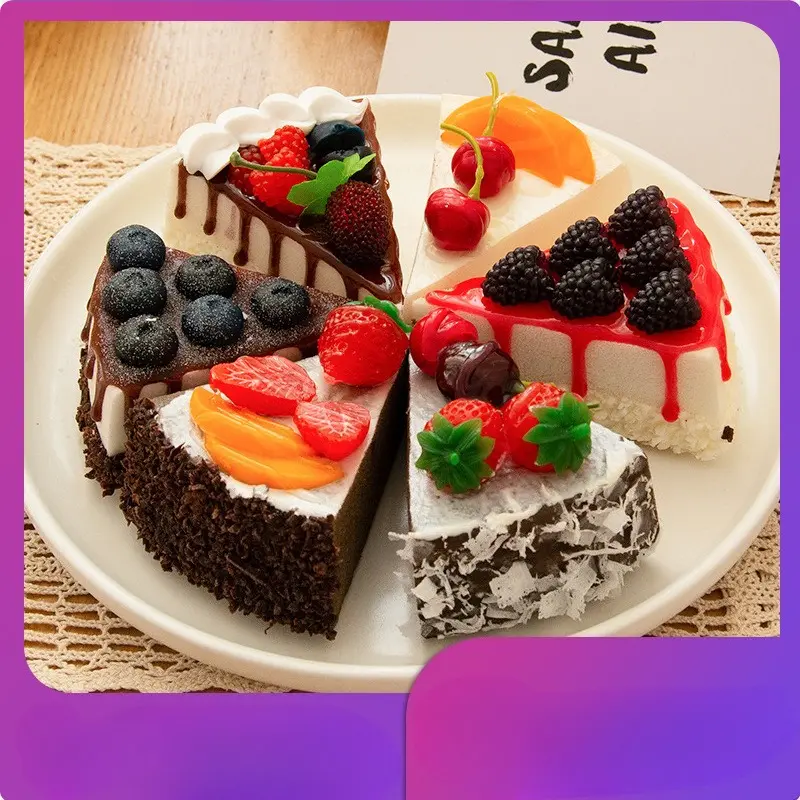1piece Artificial Fruit Cakes Artificial Cakes Bread Model Fake Food Decoration Photography Props Shop Decoration