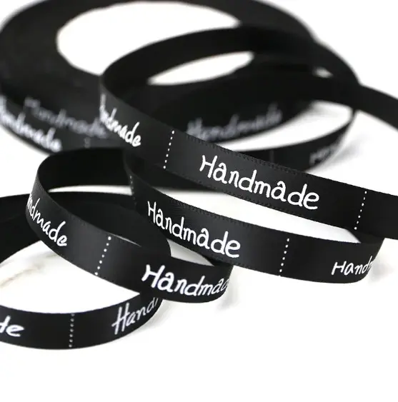 25 Yards 3/8'' (10mm) Handmade Printed Polyester Ribbon for Bow Craft Wedding Party DIY Gift Packing Packaging Accessories