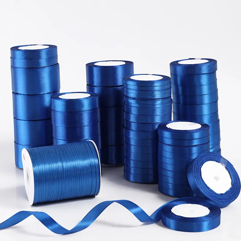 Satin Ribbon 22meters 6mm - 50mm Royal Blue Gift Wrap Bows for Crafts DIY Halloween Christmas Wedding Party Decoration