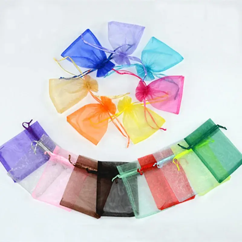 100PCS 5x7cm Small Chiffon Organza Bags Christmas Halloween Wedding Gift Packaging Bags Baby Shower Birthday Party Candy Bags