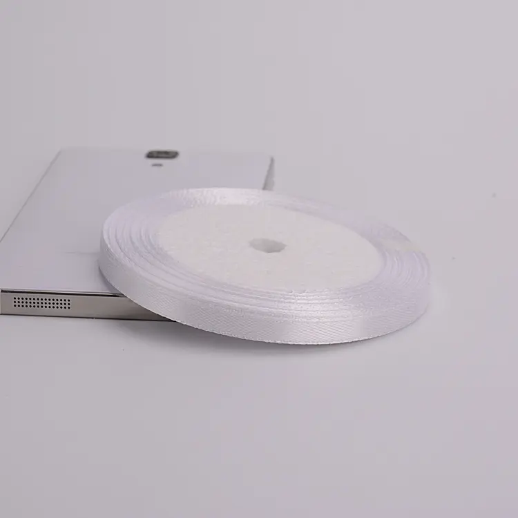 White Single Face Satin Ribbon 0.6/1/1.2/1.5/2/2.5/4/5cm 22meters/Roll Webbing Decoration Gift Christmas Halloween Ribbon