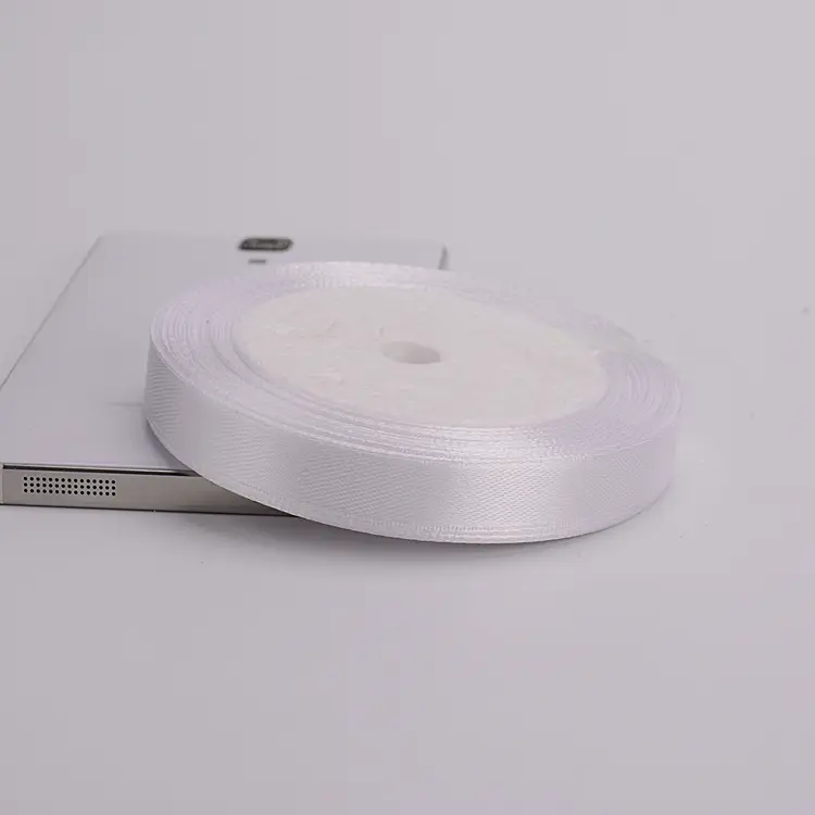 White Single Face Satin Ribbon 0.6/1/1.2/1.5/2/2.5/4/5cm 22meters/Roll Webbing Decoration Gift Christmas Halloween Ribbon