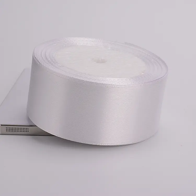 White Single Face Satin Ribbon 0.6/1/1.2/1.5/2/2.5/4/5cm 22meters/Roll Webbing Decoration Gift Christmas Halloween Ribbon