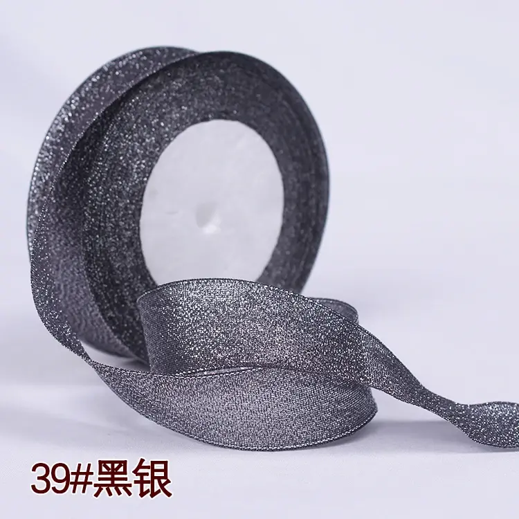 25 yards 25mm Glitter Ribbon Christmas Halloween Party Wedding Decoration Gift Wrapping Packaging Ribbons DIY Handmade Crafts