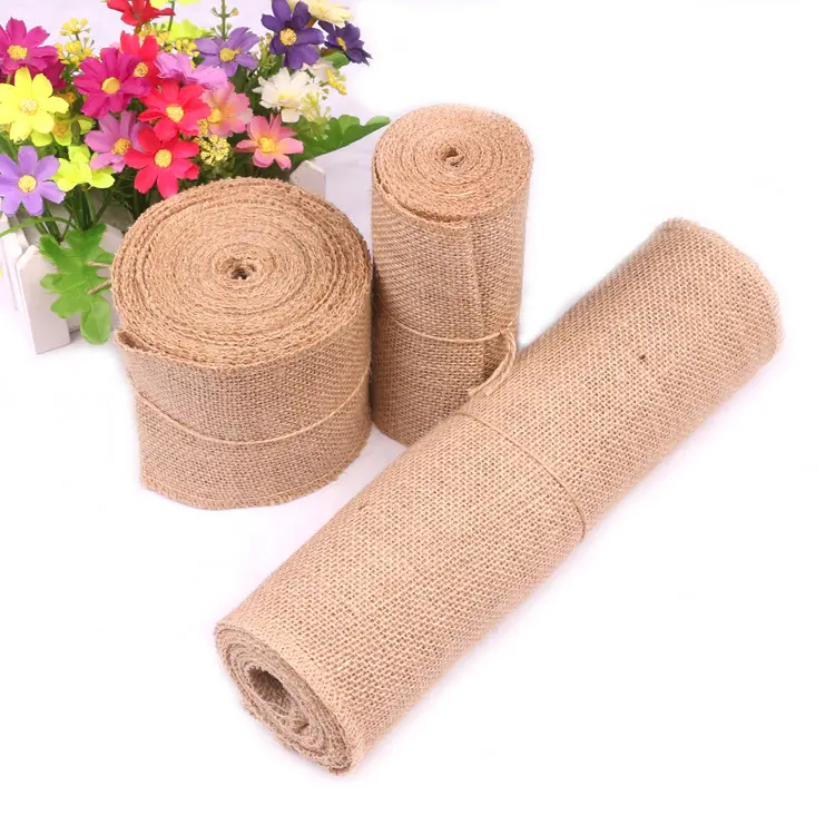 2Meters/Lot 3/4/5/6/8/10/15/20/25/30cm Width Natural Jute Burlap Hemp Ribbon Wedding Party Decorative Christmas Gift Wrapping