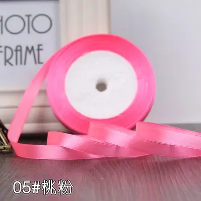 (25 Yards/roll) 10/15/20/25/40/50mm Peach Single Face Satin Ribbon Party Decoration Gift Wrapping Christmas Ribbons Sewing