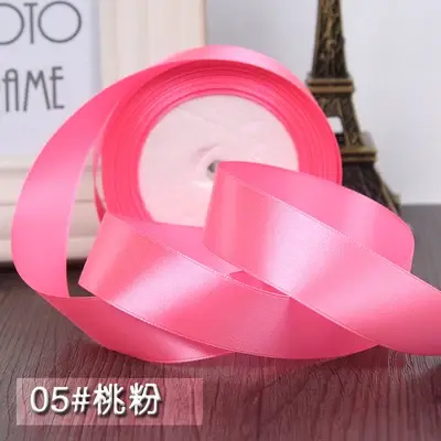 (25 Yards/roll) 10/15/20/25/40/50mm Peach Single Face Satin Ribbon Party Decoration Gift Wrapping Christmas Ribbons Sewing