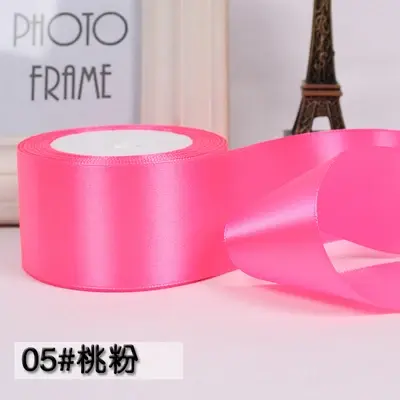 (25 Yards/roll) 10/15/20/25/40/50mm Peach Single Face Satin Ribbon Party Decoration Gift Wrapping Christmas Ribbons Sewing