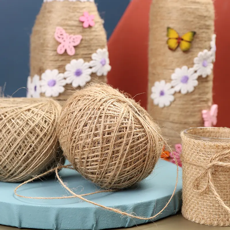 100M Natural Jute Burlap Braided String Cords Rope DIY Scrapbooking Crafts Decor Christmas Wedding Party Gift Wrapping Thread