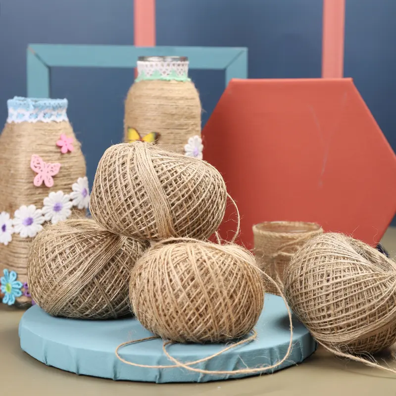 100M Natural Jute Burlap Braided String Cords Rope DIY Scrapbooking Crafts Decor Christmas Wedding Party Gift Wrapping Thread