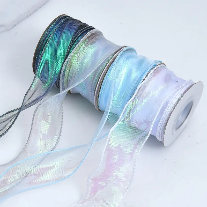 4cm Wide 9 Meters Long Fishtail Yarn Ribbon Handmade DIY Floral Packaging Gift Box Decorative Ribbon Christmas Decorations