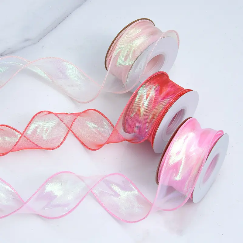 4cm Wide 9 Meters Long Fishtail Yarn Ribbon Handmade DIY Floral Packaging Gift Box Decorative Ribbon Christmas Decorations