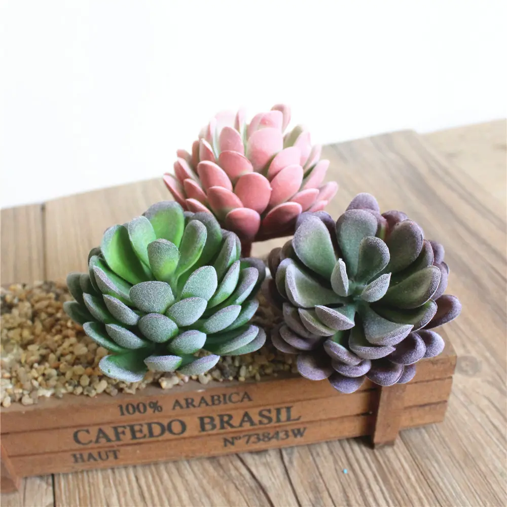 11x8cm Tropical Artificial Succulent Plants Green Lotus Flower Fake Plants Home Garden Decoration Accessories Desktop Bonsai