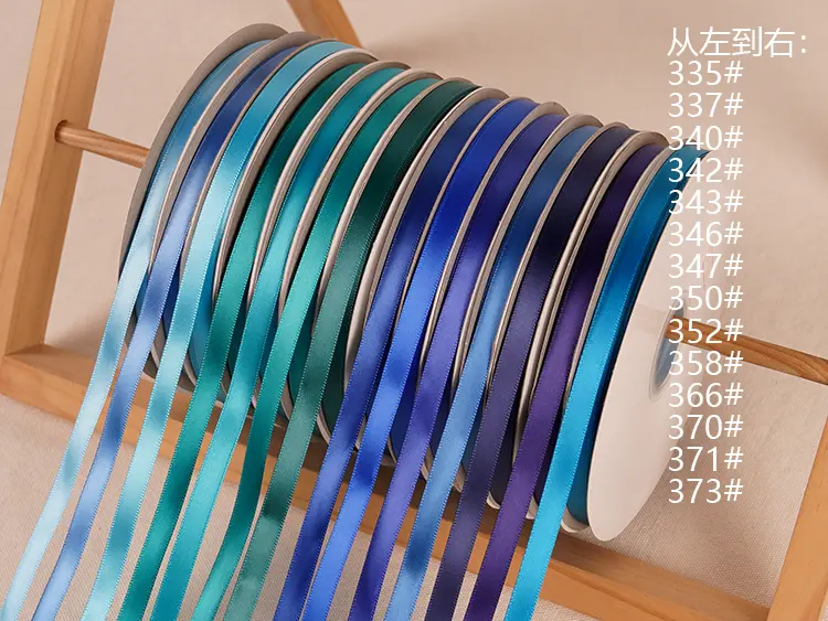 Polyester Satin Ribbon 91Meters 10mm White Black Blue Green Gift Bouquet Wrapping Decoration Handmade Holiday Party Decoration