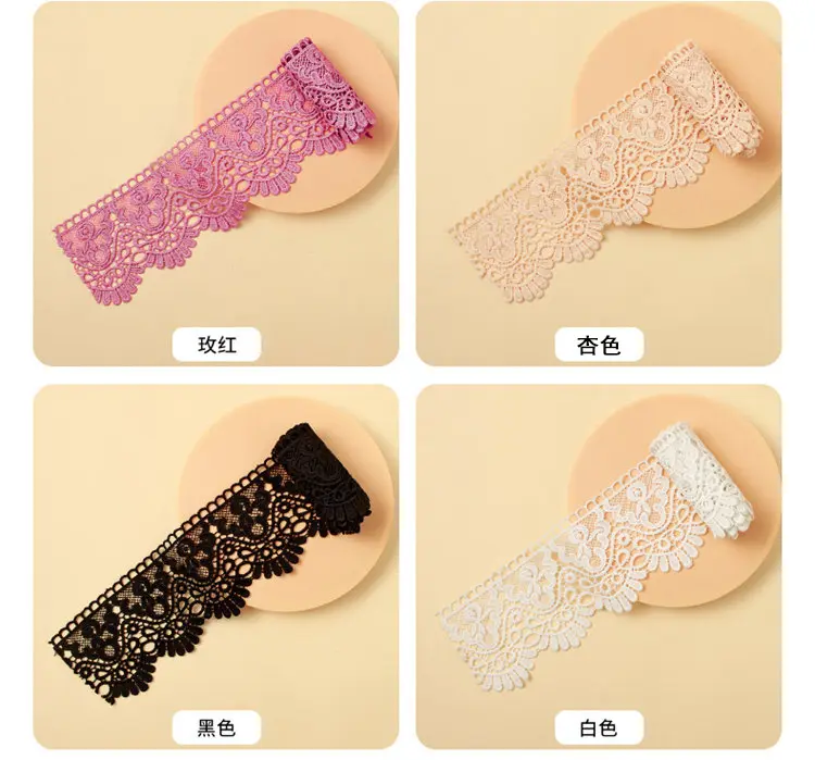 2Meters/Lot Black White Hollow Floral Embroidery Lace Ribbon DIY Apparel Sewing Fabric Home Handmade Crafts Curtain Decor Tape