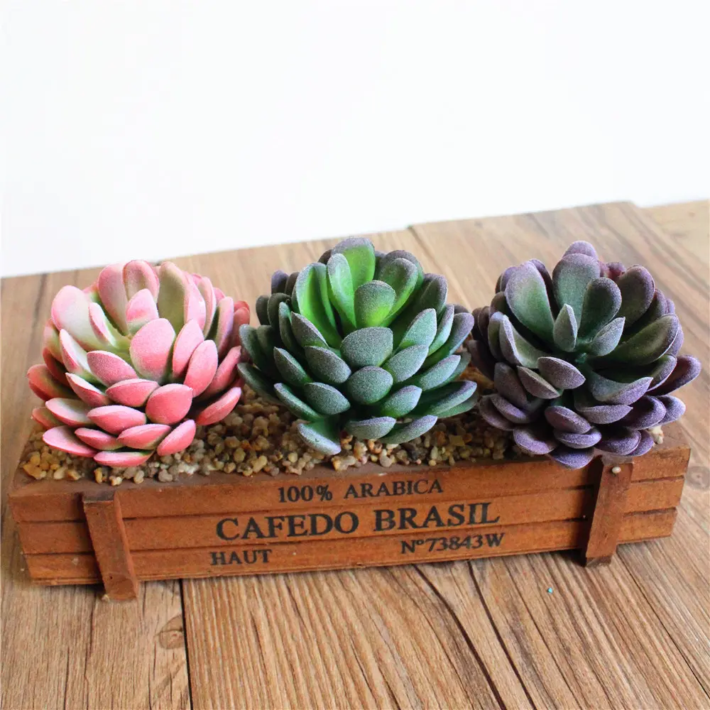 11x8cm Tropical Artificial Succulent Plants Green Lotus Flower Fake Plants Home Garden Decoration Accessories Desktop Bonsai