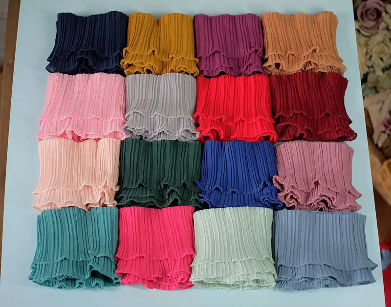 11cm 1meter Double Layer Chiffon Pleated Lace Clothing Decorative Accessories DIY Handmade Apparel Sewing Fabric