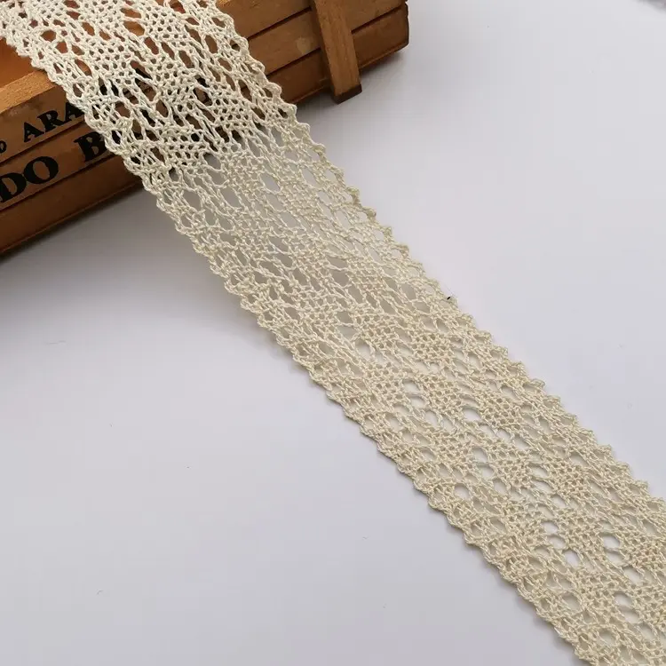 5Meters/Lot Beige White Hollow Out Cotton Lace Ribbon DIY Apparel Sewing & Fabric Lace Tape