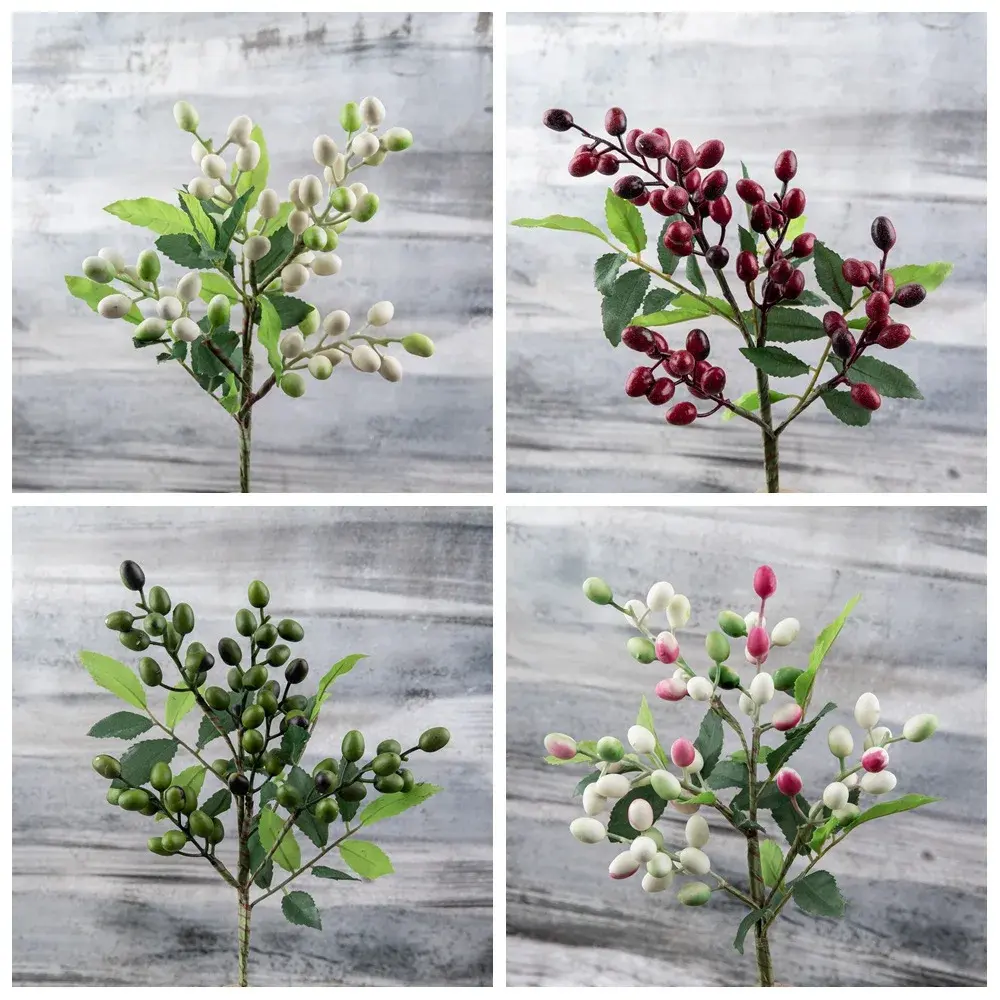 39cm Berry Artificial Flower Branch Fake Plants Home Wedding Christmas Party Decoration Photo Props DIY Accessories