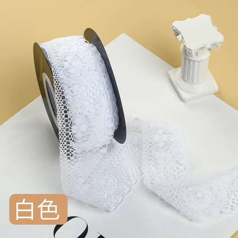 3.5cm 22meters Embroidered Hollow Out Lace Ribbon Handmade DIY Gift Box Decorative Bow Clothing Materials Sewing Accessories