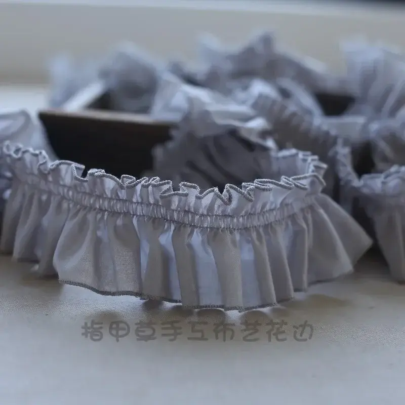 3Meter Cotton Pleated Rulles Lace Ribbon 6.5cm Wide DIY Apparel Sewing & Fabric Home Textile Curtain Decoration Lace Tape