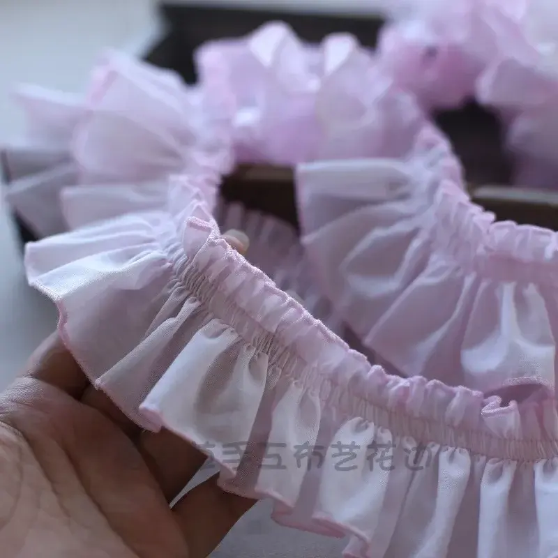 3Meter Cotton Pleated Rulles Lace Ribbon 6.5cm Wide DIY Apparel Sewing & Fabric Home Textile Curtain Decoration Lace Tape