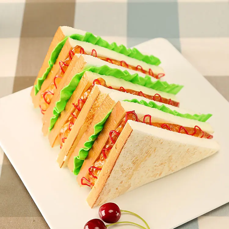 1pcs Simulated Bread Sandwich Fake Food Model Table Decoration Home Decoration Window Display