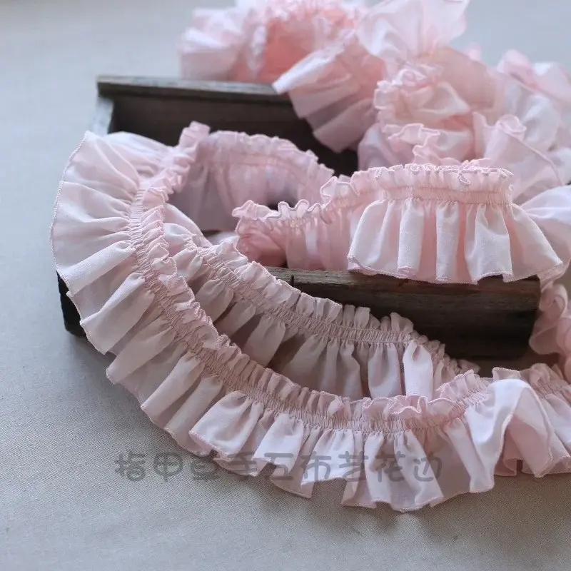 3Meter Cotton Pleated Rulles Lace Ribbon 6.5cm Wide DIY Apparel Sewing & Fabric Home Textile Curtain Decoration Lace Tape