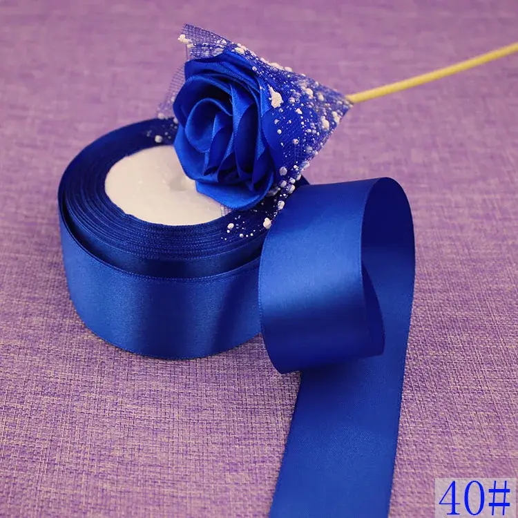40mm Silk Satin Ribbons 22Meters/Roll Christmas Halloween Wedding Birthday Party Festival Decoration Gift Wrapping White Ribbon