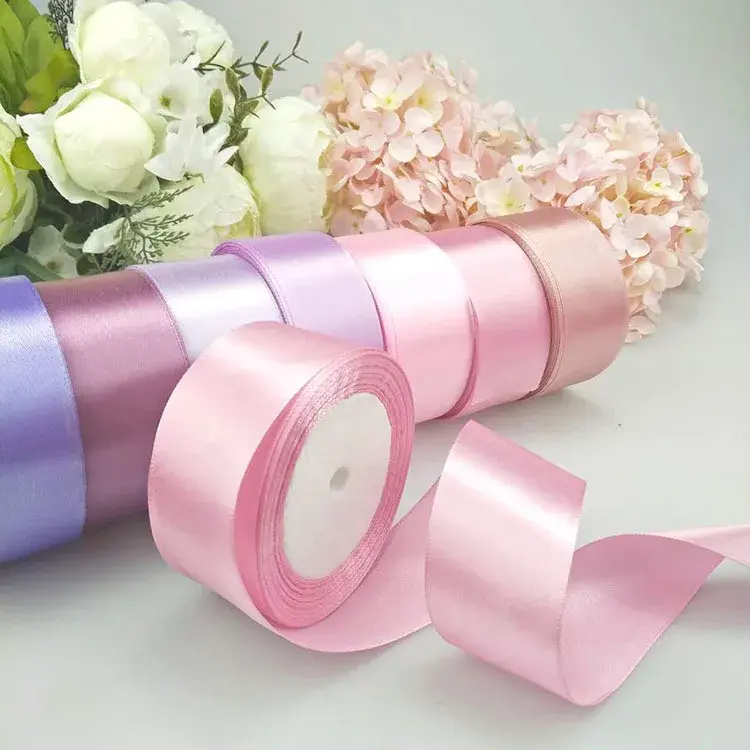 Wedding Decorative 4cm Satin Ribbons Gift Box Packaging DIY Crafts Flower Wrapping Silk Ribbons 22Meters/Roll