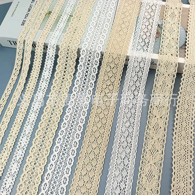 10Meters/Lot Beige White Hollow Out Cotton Lace Ribbon DIY Apparel Sewing & Fabric Lace Tape