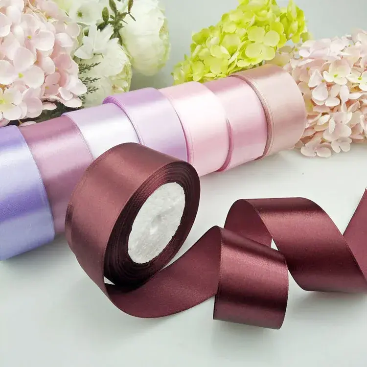 Wedding Decorative 4cm Satin Ribbons Gift Box Packaging DIY Crafts Flower Wrapping Silk Ribbons 22Meters/Roll