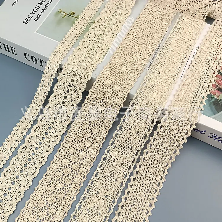 10Meters/Lot Beige White Hollow Out Cotton Lace Ribbon DIY Apparel Sewing & Fabric Lace Tape