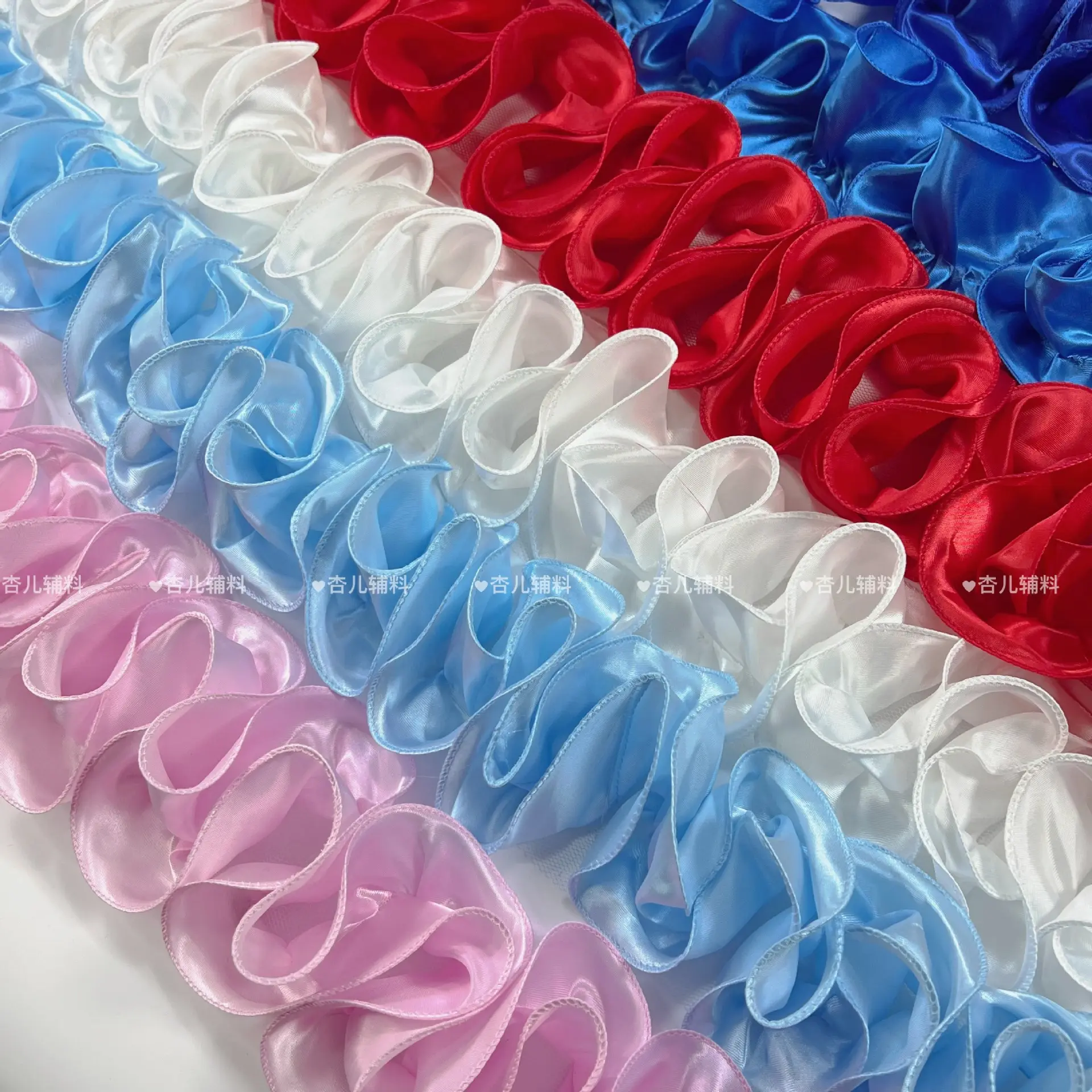 9cm 10Yards Satin Wave Pleated Lace Ribbon Fabric Sewing Accessories for Diy Headwear Bow Dress Sewing Decor