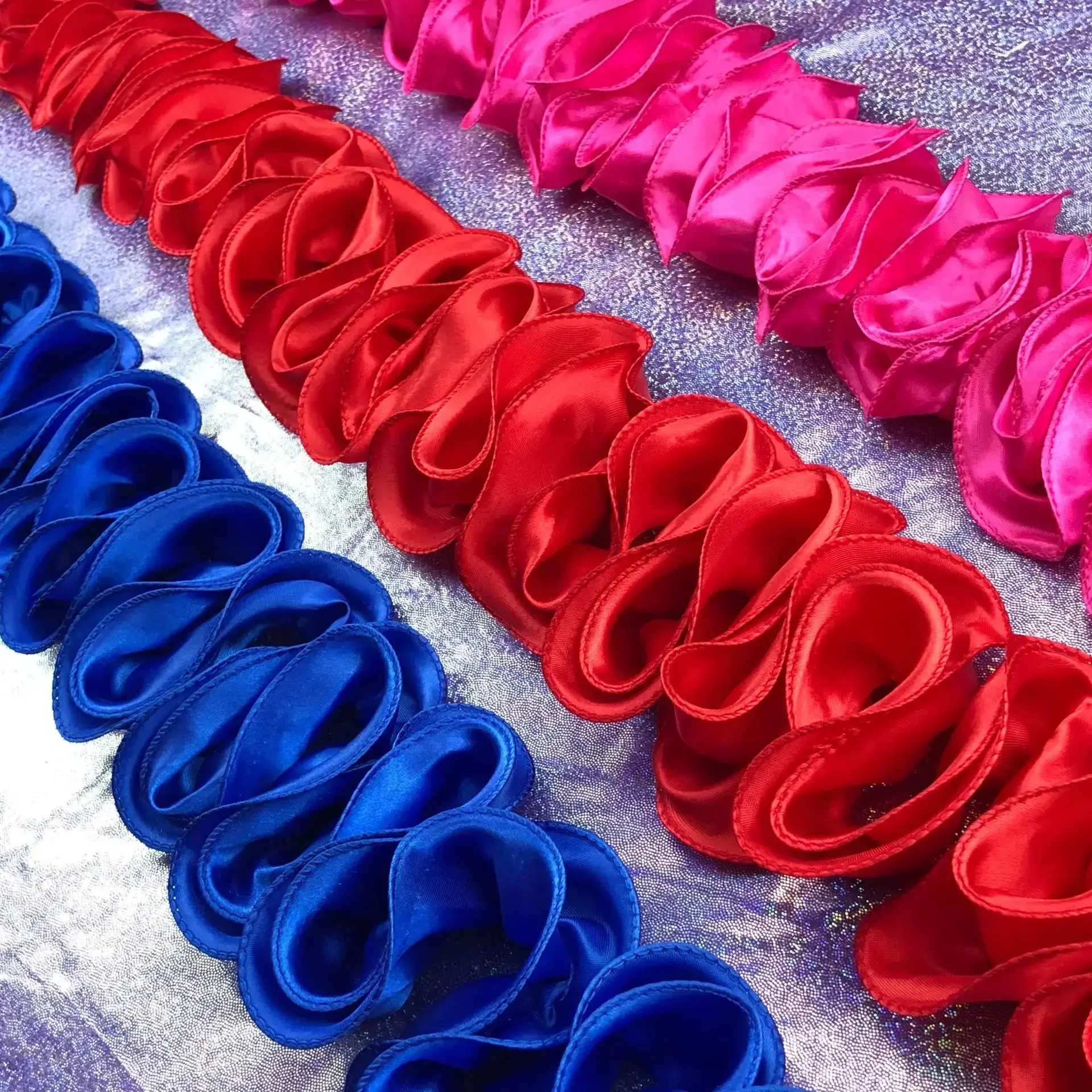 9cm 10Yards Satin Wave Pleated Lace Ribbon Fabric Sewing Accessories for Diy Headwear Bow Dress Sewing Decor