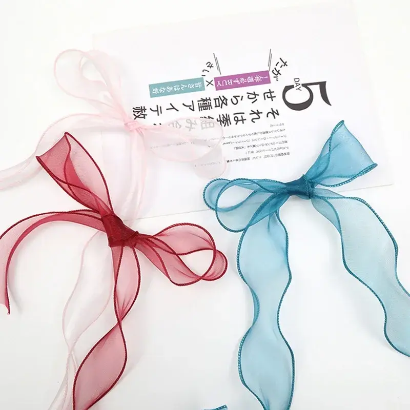 10yards/Roll Fishtail Organza Ribbons DIY Handmade Crafts Tape Christmas Halloween Wedding Birthday Party Gift Box Flower Decor