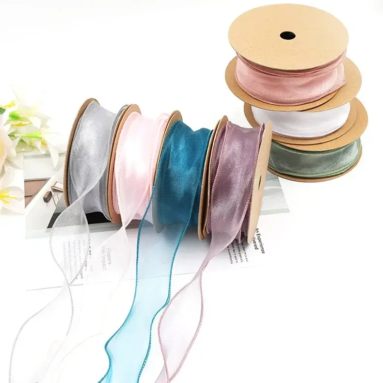 10yards/Roll Fishtail Organza Ribbons DIY Handmade Crafts Tape Christmas Halloween Wedding Birthday Party Gift Box Flower Decor