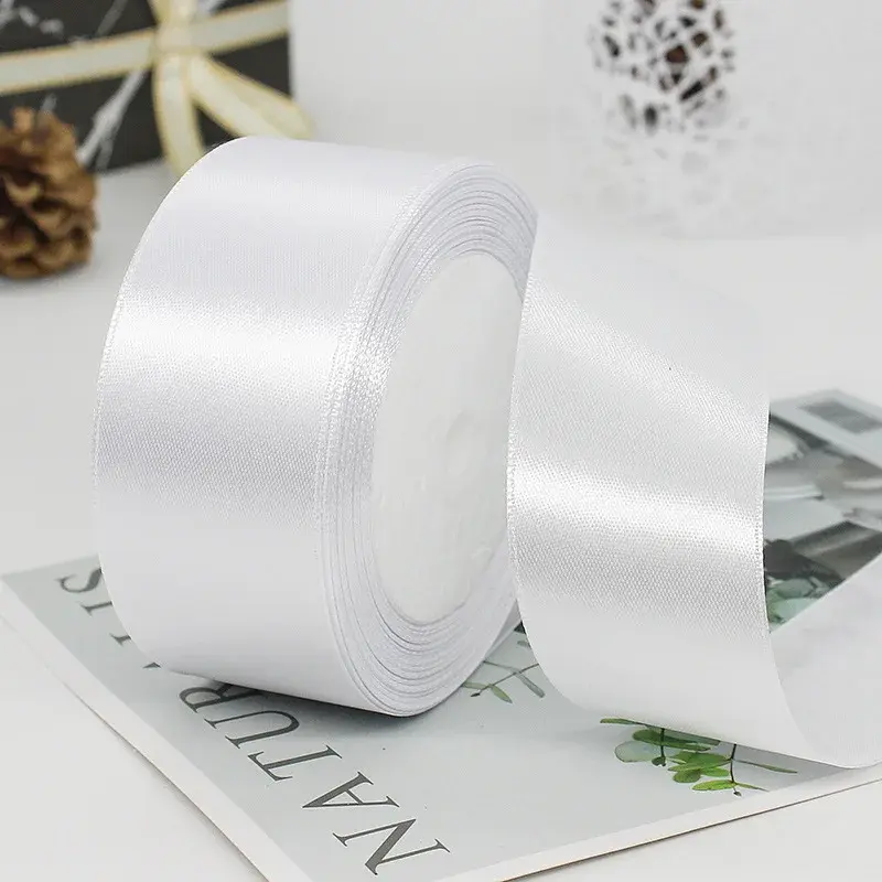 (25 Yards/roll) Satin Ribbon Wholesale 40mm Gift Packing Christmas Decoration DIY Ribbons Roll Fabric Headwear Accessories
