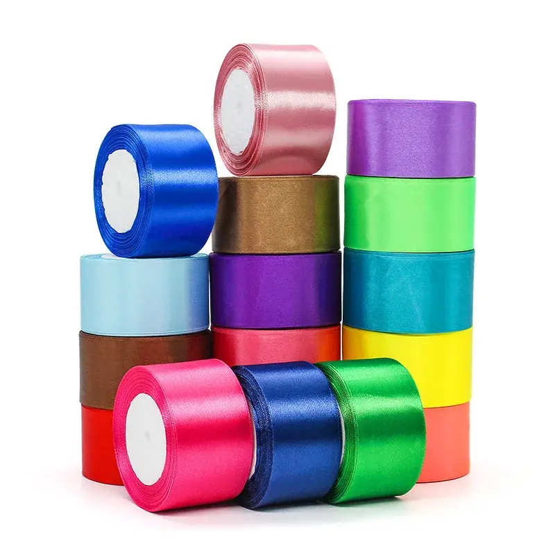 44Colors 50mm 25Yards/Roll Satin Ribbons for Wedding Christmas Party Decoration Handmade DIY Bow Craft Ribbons Card Gift