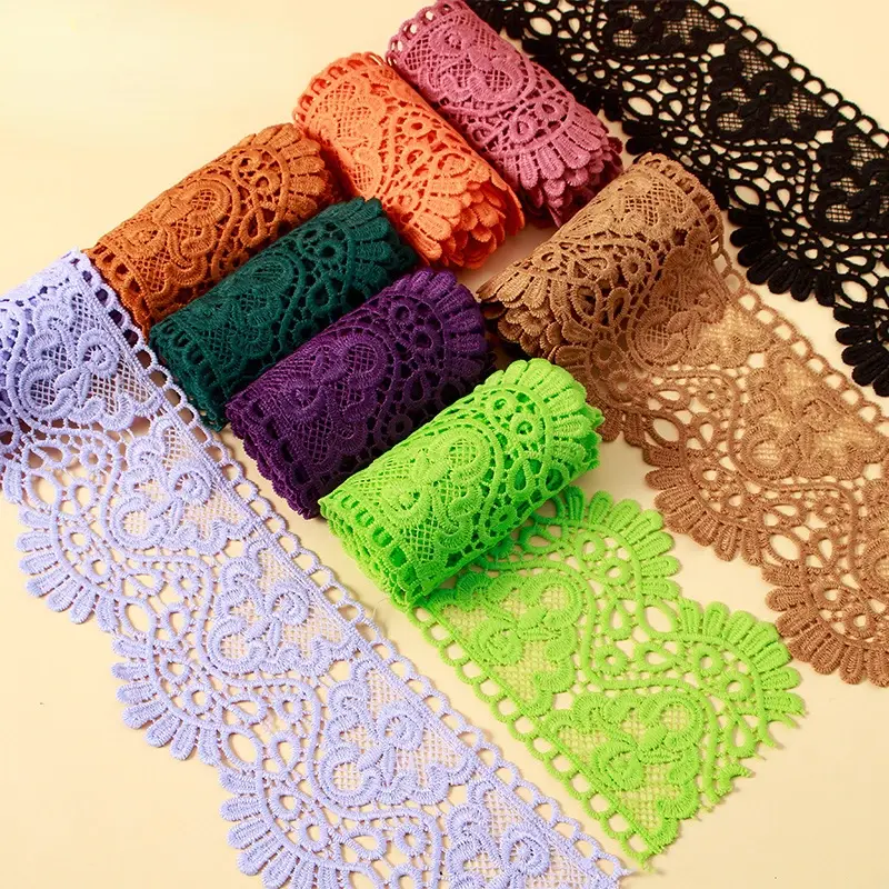 3Meters /Lot Hollow Floral Embroidery Lace Ribbon DIY Apparel Sewing Fabric Handmade Crafts Material Home Curtain Decor Tape