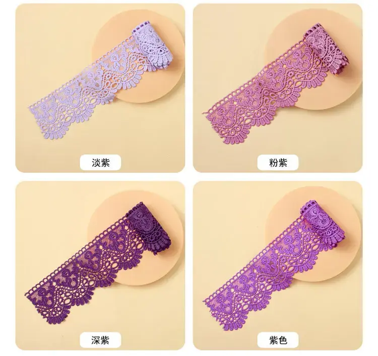 3Meters /Lot Hollow Floral Embroidery Lace Ribbon DIY Apparel Sewing Fabric Handmade Crafts Material Home Curtain Decor Tape