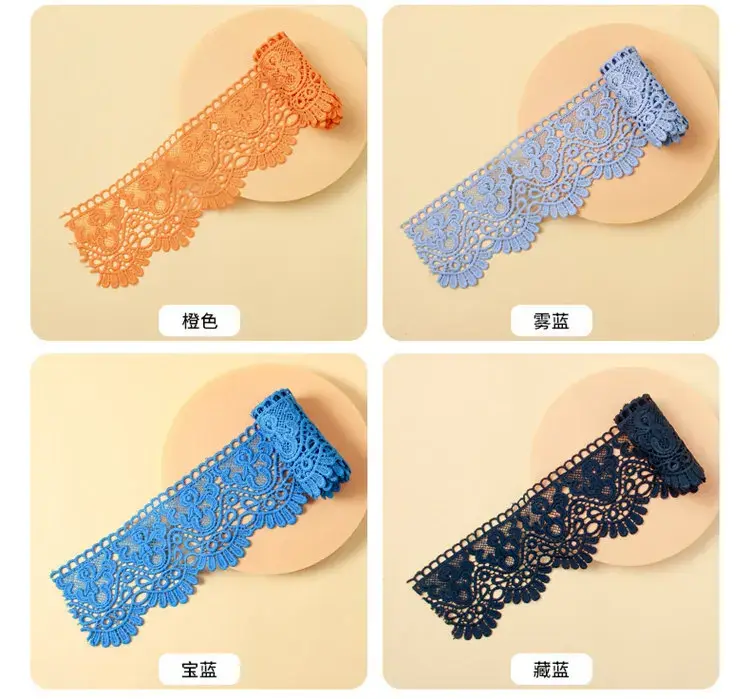 3Meters /Lot Hollow Floral Embroidery Lace Ribbon DIY Apparel Sewing Fabric Handmade Crafts Material Home Curtain Decor Tape