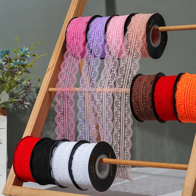 25yards 4.7cm Lace Ribbon Handmade DIY Material Bow Clothes Lace Wedding Christmas Birthday Party Sewing Decoration Lace Fabric