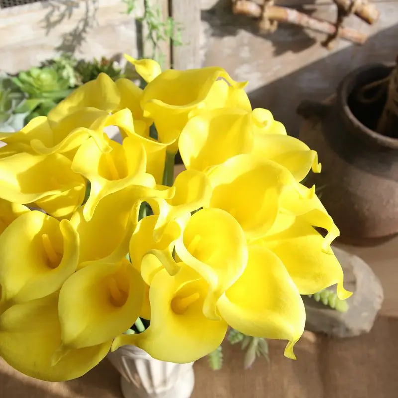 10piece Real Touch Calla Lily Artificial Flowers Wedding Decoration Party Supplies Fake Flowers Christmas Decoration
