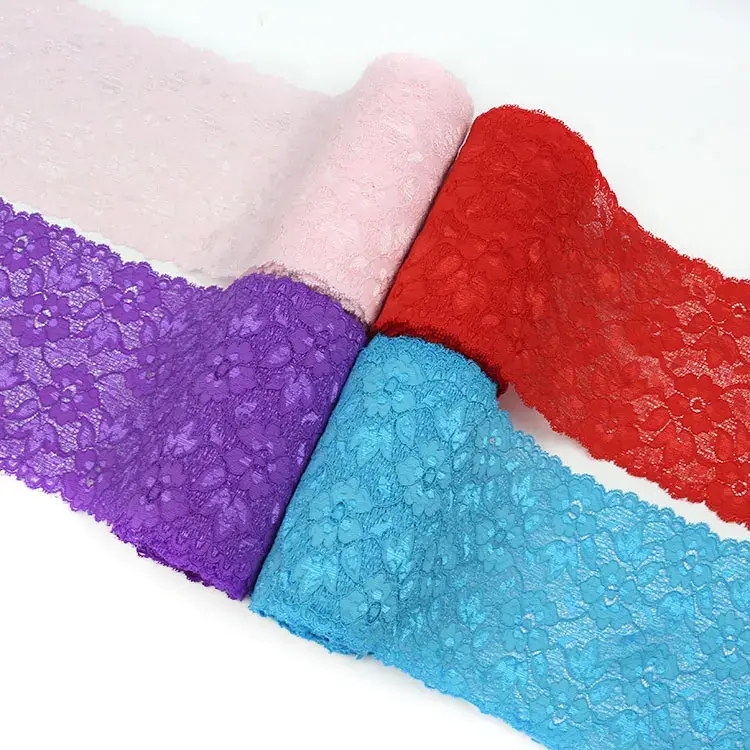 5Meters/Lot Stretchy Floral Lace Ribbon DIY Crafts Supplies Lace Tape Dress Clothing Top Bra Decoration 16cm White Lace Trimming