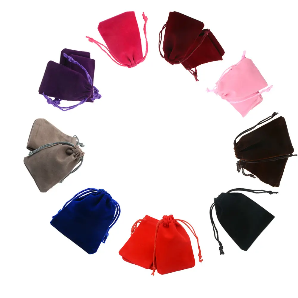 50piece Velvet Drawstring Bag 5x7/7x9/9x12/10x15/13x18/15x20cm Wedding Home Party Candy Christmas Gift Packing Bags