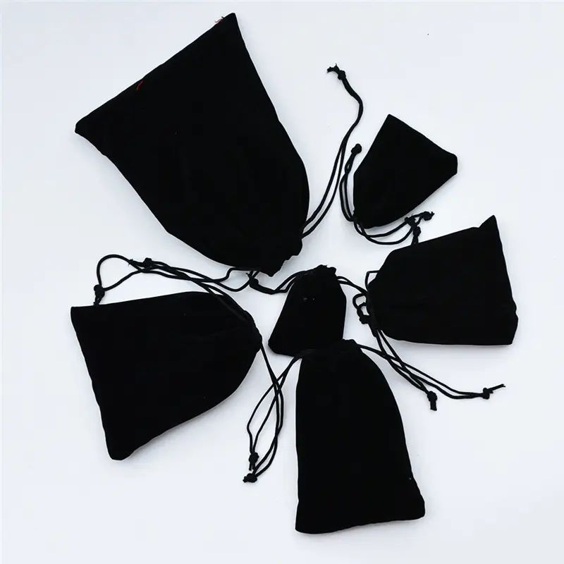 50piece Velvet Drawstring Bag 5x7/7x9/9x12/10x15/13x18/15x20cm Wedding Home Party Candy Christmas Gift Packing Bags
