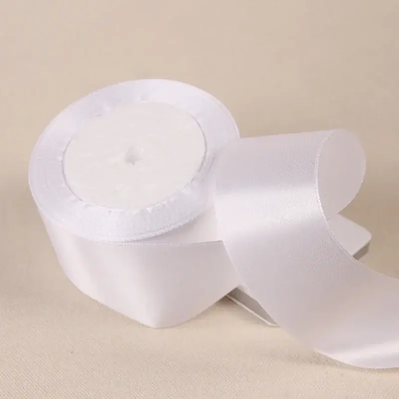 White Pink Beige Pink Blue 5cm Satin Ribbons 22 Meters/Roll Wedding Party Decoration Birthday Cake Gift Box Wrapping Ribbons